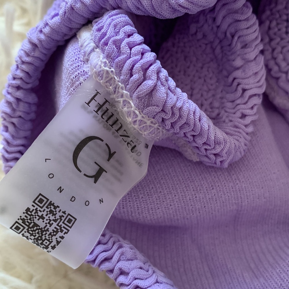 NWT Hunza g nicole embellished crinkle bikini in lilac - Picture 8 of 8